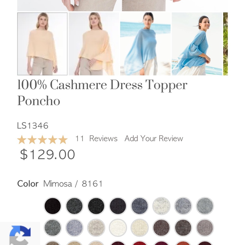 Cashmere dress topper poncho